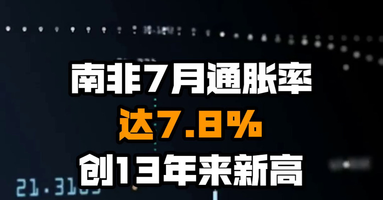 南非7月通胀率达7.8% 创13年来新高