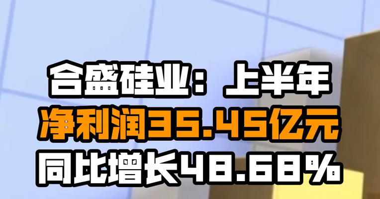 合盛硅业：上半年净利润35.45亿元 同比增长48.68%