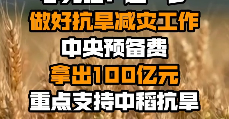 李克强：进一步做好抗旱减灾工作 中央预备费拿出100亿元重点支持中稻抗旱