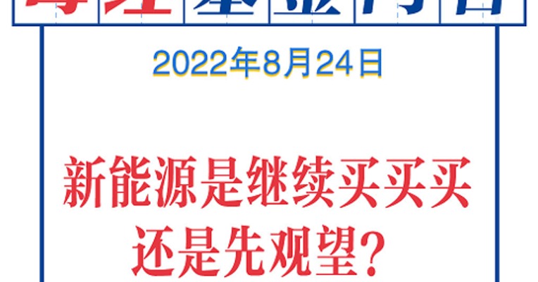 基金经理请回答（1）：新能源该继续买买买，还是观望？