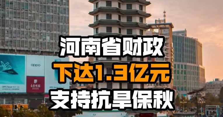河南省财政下达1.3亿元支持抗旱保秋