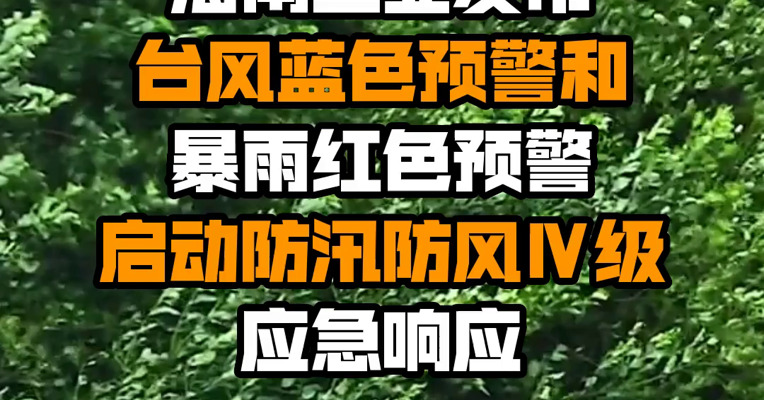 海南三亚发布台风蓝色预警和暴雨红色预警 启动防汛防风Ⅳ级应急响应