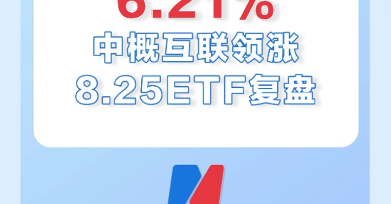 8月25日，中概互联领涨ETF，涨幅6.21%