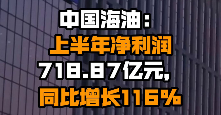 中国海油：上半年净利润718.87亿元，同比增长116%