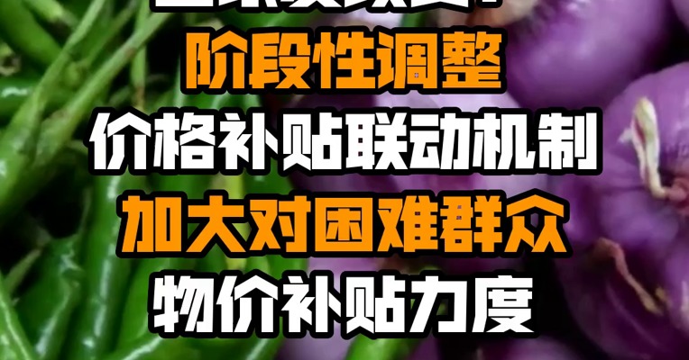 国家发改委：阶段性调整价格补贴联动机制 加大对困难群众物价补贴力度