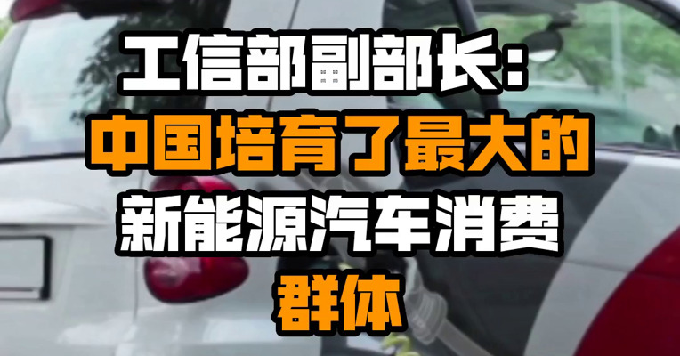 工信部副部长：中国培育了最大的新能源汽车消费群体