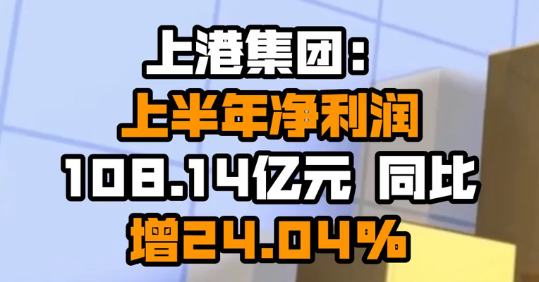 上港集团：上半年净利润108.14亿元 同比增24.04%