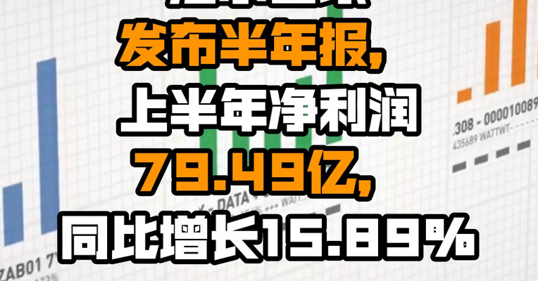 海尔智家发布半年报，上半年净利润79.49亿，同比增长15.89%