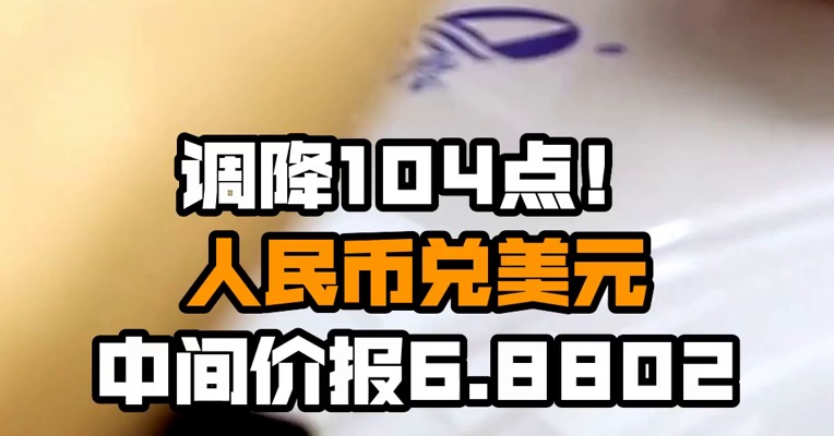 调降104点！人民币兑美元中间价报6.8802