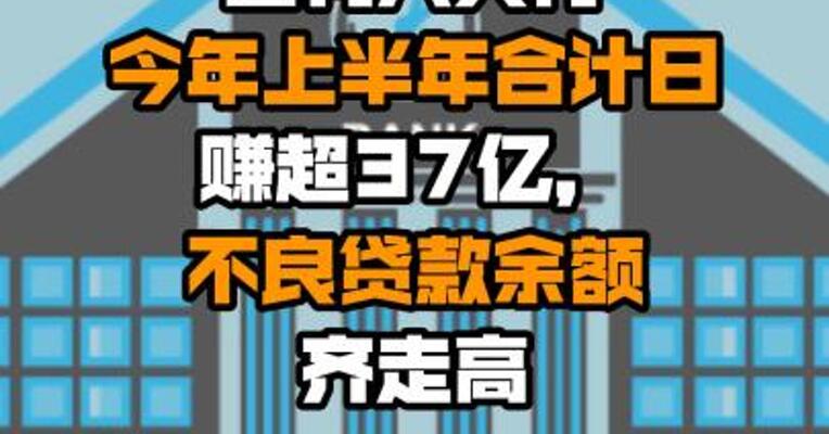 国有六大行今年上半年合计日赚超37亿，不良贷款余额齐走高