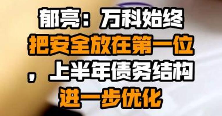 郁亮：万科始终把安全放在第一位，上半年债务结构进一步优化