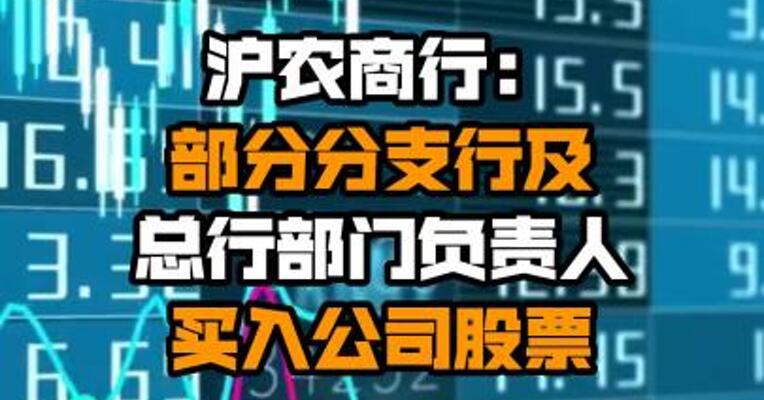 沪农商行：部分分支行及总行部门负责人买入公司股票