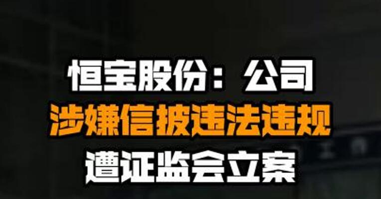 恒宝股份：公司涉嫌信披违法违规 遭证监会立案