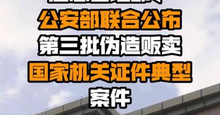 应急管理部、公安部联合公布第三批伪造贩卖国家机关证件典型案件