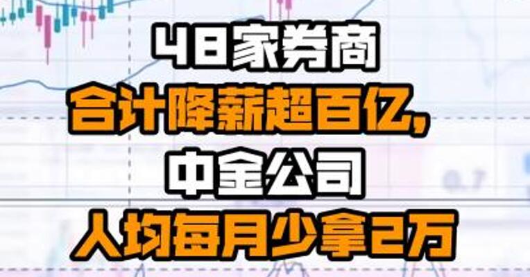 48家券商合计降薪超百亿，中金公司人均每月少拿2万