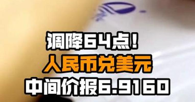 调降64点！人民币兑美元中间价报6.9160