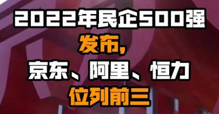 2022年民企500强发布，京东、阿里、恒力位列前三