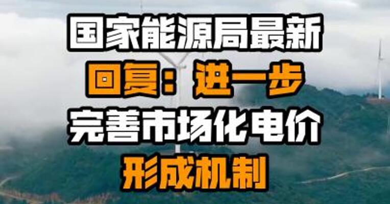 国家能源局最新回复：进一步完善市场化电价形成机制