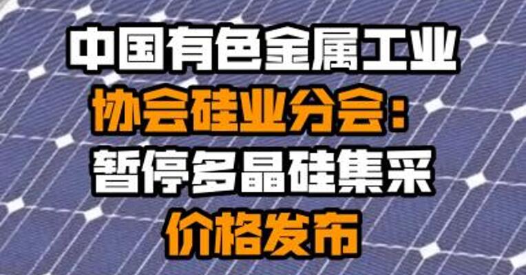 中国有色金属工业协会硅业分会：暂停多晶硅集采价格发布