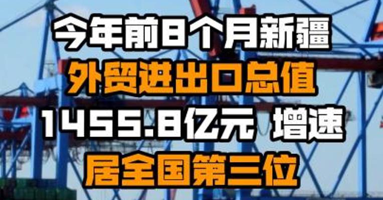 今年前8个月新疆外贸进出口总值1455.8亿元 增速居全国第三位
