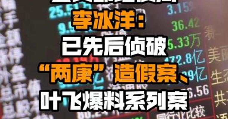 公安部经侦局李冰洋：已先后侦破“两康”造假案、叶飞爆料系列案