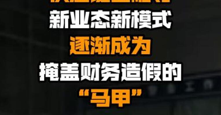 证监会：供应链金融等新业态新模式逐渐成为掩盖财务造假的“马甲”