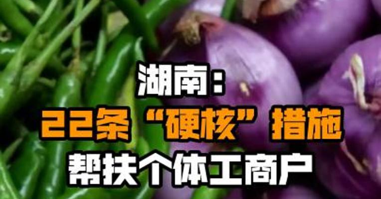 湖南：22条“硬核”措施帮扶个体工商户
