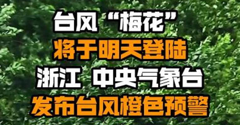 台风“梅花”将于明天登陆浙江 中央气象台发布台风橙色预警