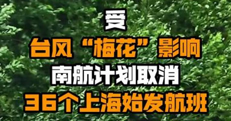 受台风“梅花”影响 南航计划取消36个上海始发航班