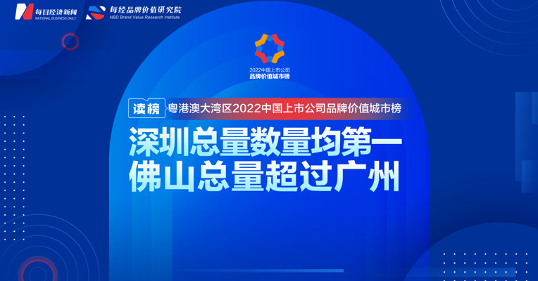 读榜丨粤港澳大湾区2022中国上市公司品牌价值城市榜：深圳总量数量均第一，佛山总量超过广州 