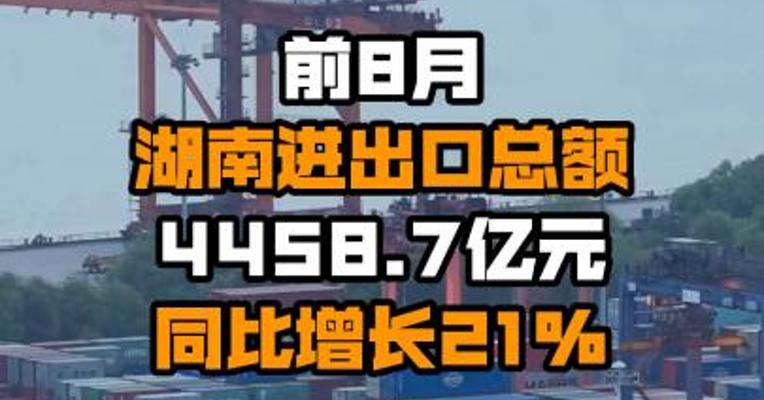 前8月湖南进出口总额4458.7亿元 同比增长21%