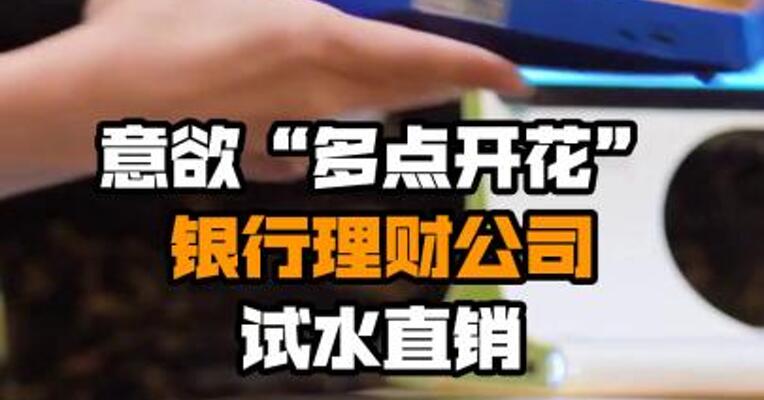 意欲“多点开花” 银行理财公司试水直销
