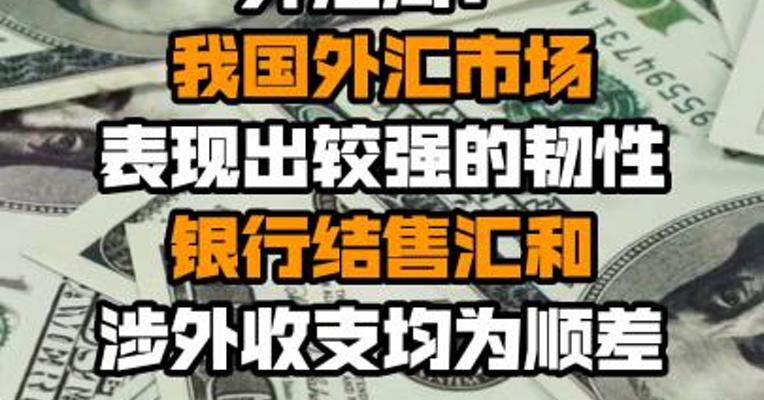外汇局：我国外汇市场表现出较强的韧性 银行结售汇和涉外收支均为顺差