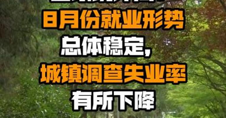 国家统计局：8月份就业形势总体稳定，城镇调查失业率有所下降