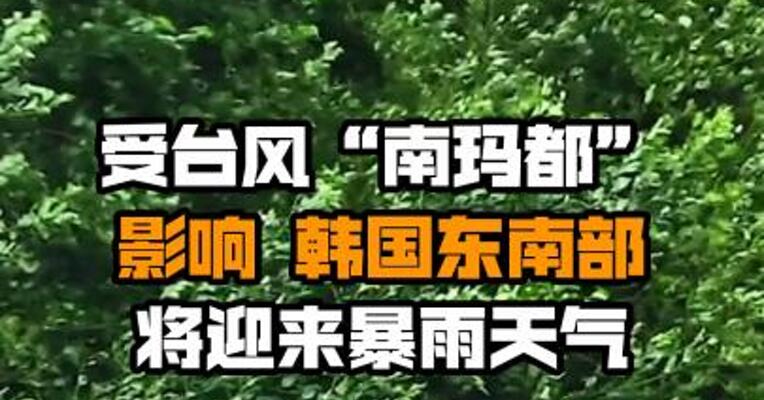 受台风“南玛都”影响 韩国东南部将迎来暴雨天气