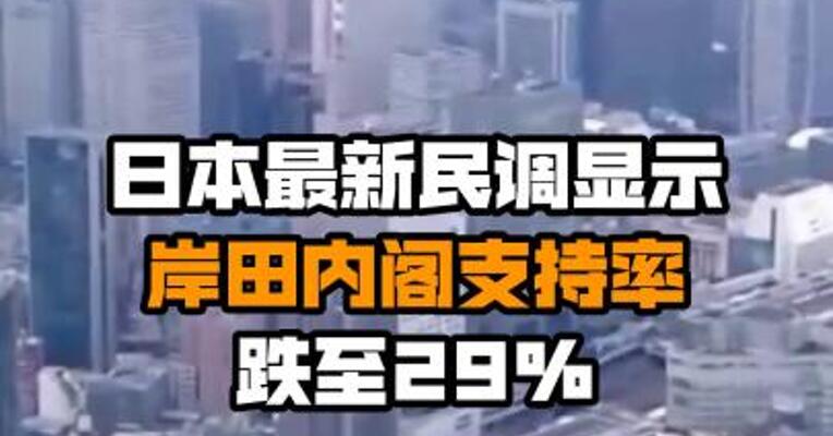 日本最新民调显示岸田内阁支持率跌至29%