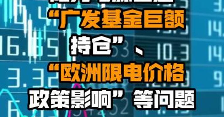 阳光电源回应“广发基金巨额持仓”、“欧洲限电价格政策影响”等问题