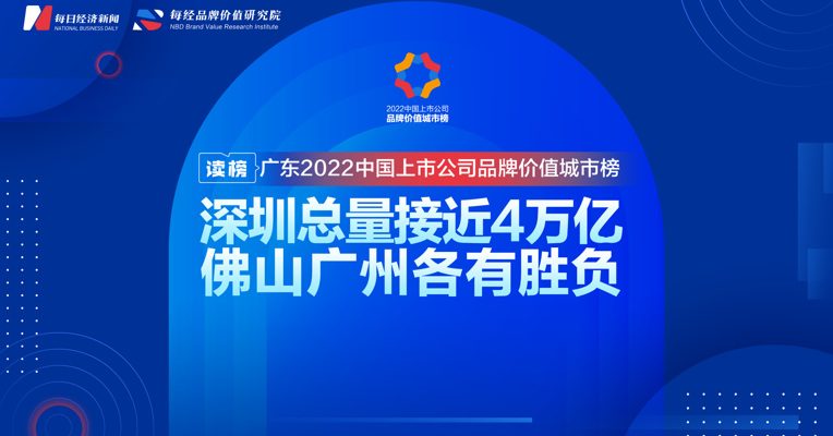 读榜丨广东2022中国上市公司品牌价值城市榜：深圳总量接近4万亿，佛山广州各有胜负 