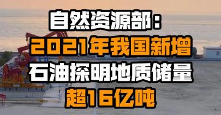 自然资源部：2021年我国新增石油探明地质储量超16亿吨
