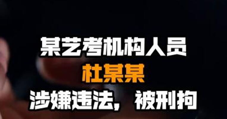 某艺考机构人员杜某某涉嫌违法，被刑拘