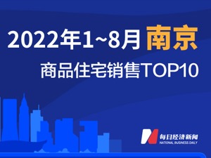 2022年1-8月南京商品住宅销售TOP10