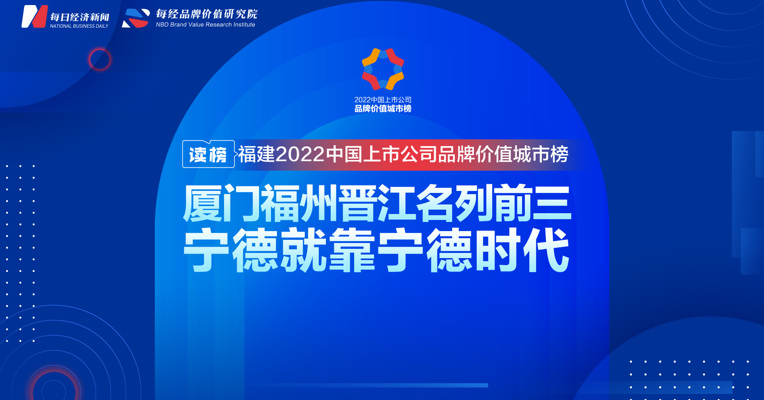 读榜丨福建2022中国上市公司品牌价值城市榜：厦门福州晋江名列前三，宁德就靠宁德时代 