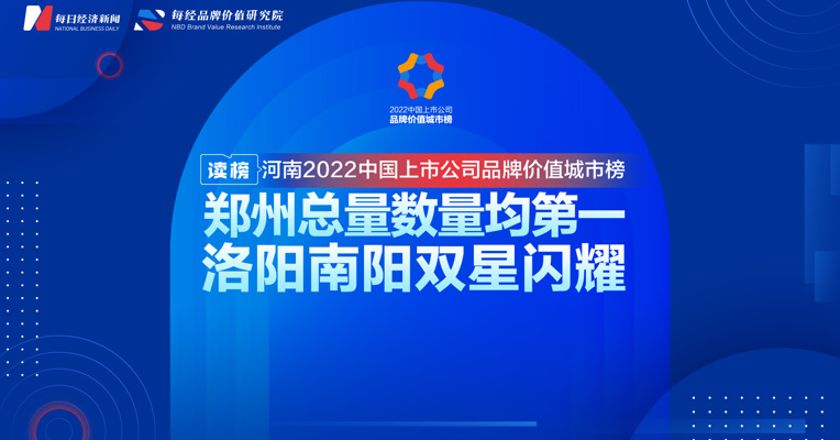 读榜丨河南2022中国上市公司品牌价值城市榜：郑州总量数量均第一，洛阳南阳双星闪耀 