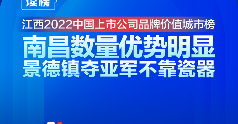 读榜丨江西2022中国上市公司品牌价值城市榜：南昌数量优势明显，景德镇夺亚军不靠瓷器