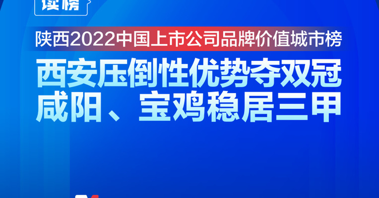 读榜丨陕西2022中国上市公司品牌价值城市榜：西安压倒性优势夺双冠，咸阳、宝鸡稳居三甲