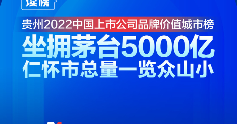 读榜丨贵州2022中国上市公司品牌价值城市榜：坐拥茅台5000亿，仁怀市总量一览众山小