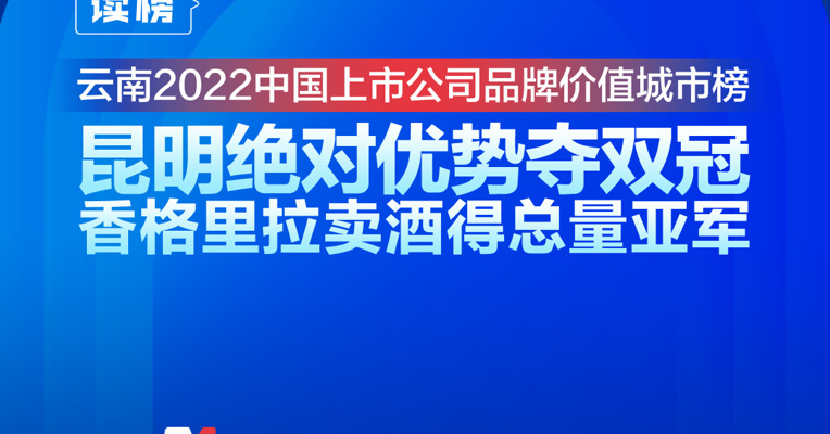 读榜丨云南2022中国上市公司品牌价值城市榜：昆明绝对优势夺双冠，香格里拉卖酒得总量亚军