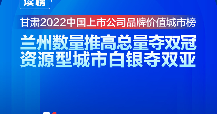 读榜丨甘肃2022中国上市公司品牌价值城市榜：兰州数量推高总量夺双冠，资源型城市白银夺双亚