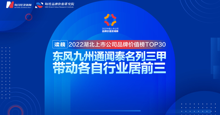 读榜 丨2022湖北上市公司品牌价值榜TOP30：东风九州通闻泰名列三甲，带动各自行业居前三 