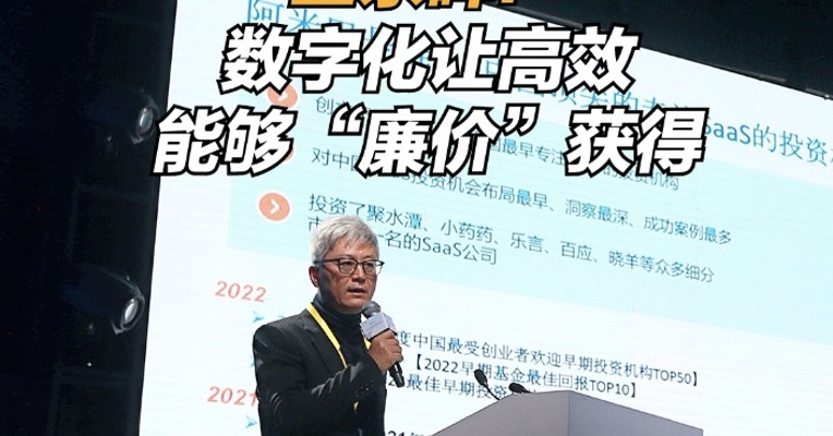 阿米巴资本创始合伙人人王东晖 ：数字化让高效能够“廉价”获得